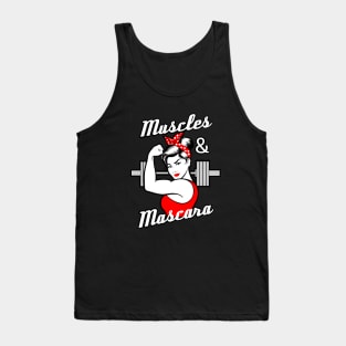 Muscles and Mascara, fitness girl, gym girl Tank Top